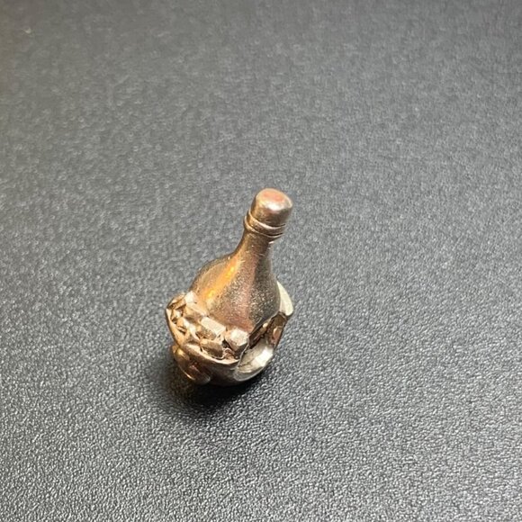 VTG Solid Sterling Silver 925 Chilled Wine Slide Charm Size 0.5" Length - Picture 4 of 10